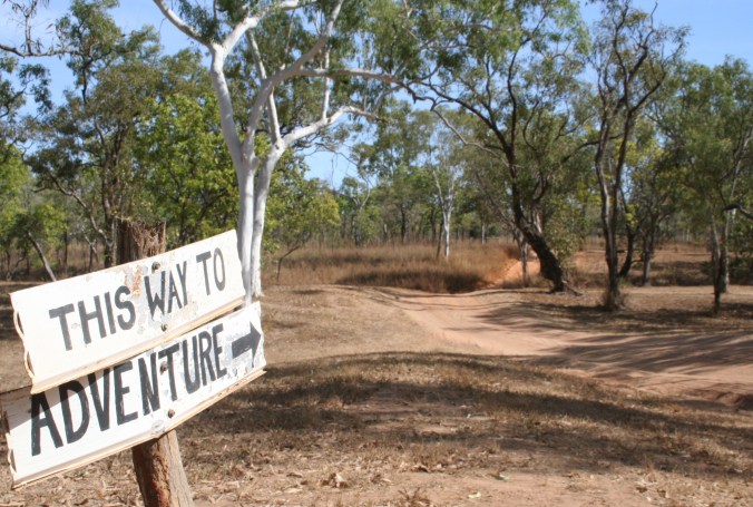 This way to adventure sign